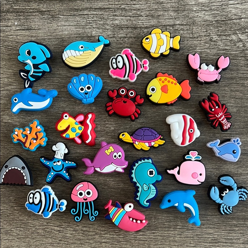 SEA LIFE Jibbitz. Huge set of 25! Colorful Fish and Sea Creatures. Crocs & more